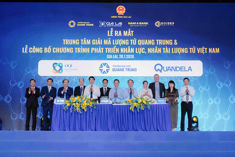 Các đơn vị ký kết hợp tác trong lĩnh vực lượng tử tại sự kiện. Các đơn vị ký kết hợp tác trong lĩnh vực lượng tử tại sự kiện.