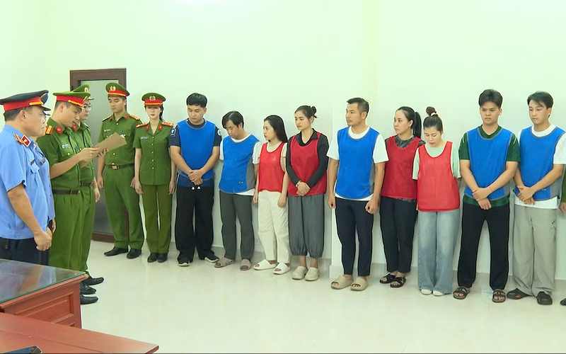 Các bị can trong vụ án (Ảnh: Công an tỉnh Thanh Hóa)