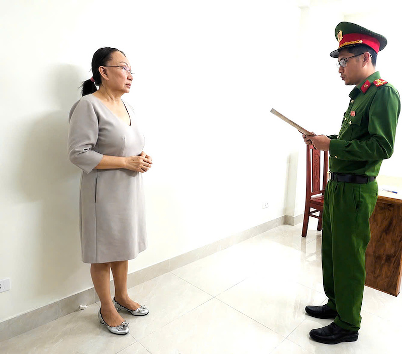 Bà Lê Thị Ngọc Mỹ - chủ tiệm vàng Kim Lý (Ảnh: Công an tỉnh Thanh Hóa)