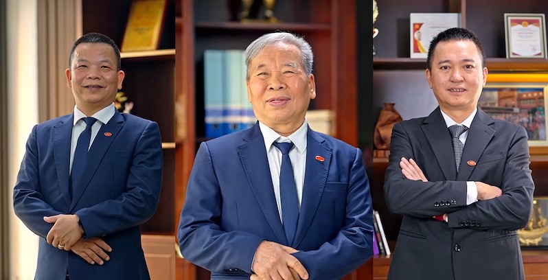 Ba nhà sáng lập AMY Grupo, lần lượt từ trái sang phải là ông Đinh Quốc Tuấn, ông Lương Văn Mỹ và ông Trần Tuấn Đại (Ảnh: AMY)
