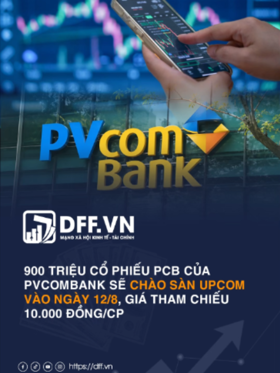 900 triệu cổ phiếu PCB của PVcomBank sẽ chào sàn UPCoM vào ngày 12/8, giá tham chiếu 10.000 đồng/cp
