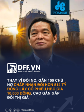 Thay vì đòi nợ, gần 100 chủ nợ chấp nhận đổi hơn 514 tỷ đồng lấy cổ phiếu HBC giá 10.000 đồng, cao gần gấp đôi thị giá