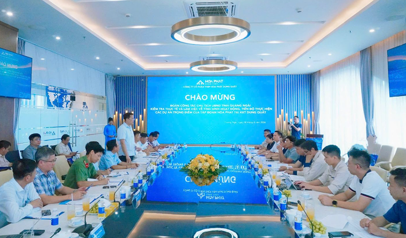 Quang cảnh buổi làm việc (Ảnh: Cổng thông tin điện tử tỉnh Quảng Ngãi)