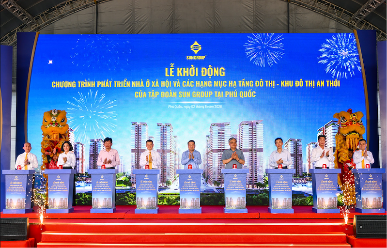 Tập đoàn Sun Group tổ chức Lễ khởi động Chương trình phát triển Nhà ở xã hội và các hạng mục hạ tầng đô thị - Khu đô thị An Thới chiều ngày 2/8