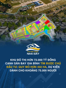 Khu đô thị hơn 72.000 tỷ đồng cạnh sân bay Gia Bình tìm được chủ đầu tư: Quy mô hơn 450 ha, dự kiến dành cho khoảng 75.000 người