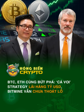BTC, ETH cùng bứt phá: ‘Cá voi’ Strategy lãi hàng tỷ USD, Bitmine vẫn chưa thoát lỗ