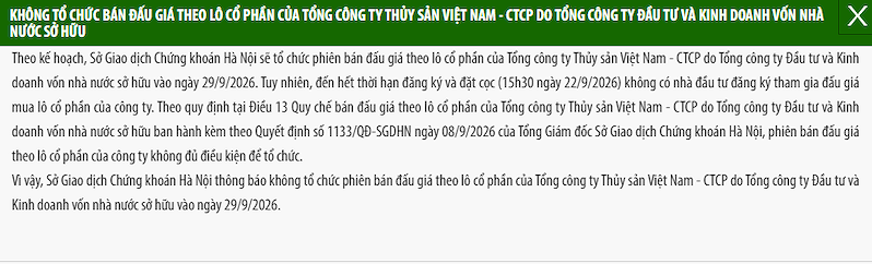 Thông báo của HNX (Nguồn: HNX)