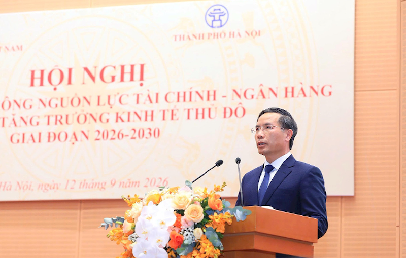 Thống đốc Phạm Đức Ấn phát biểu tại Hội nghị (Ảnh: hanoi.gov.vn)